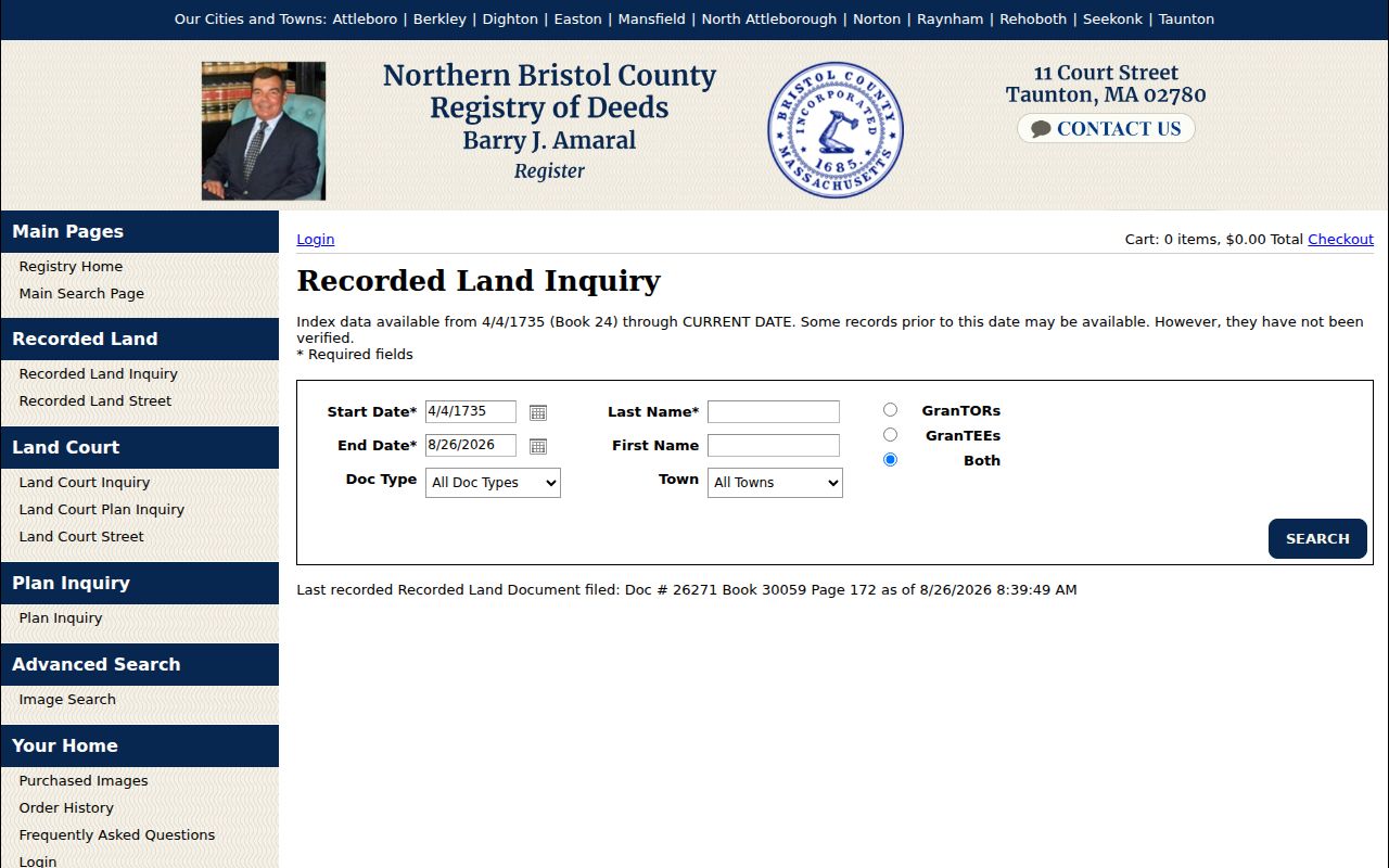 Mansfield residents directory Northern Bristol deed-index search
