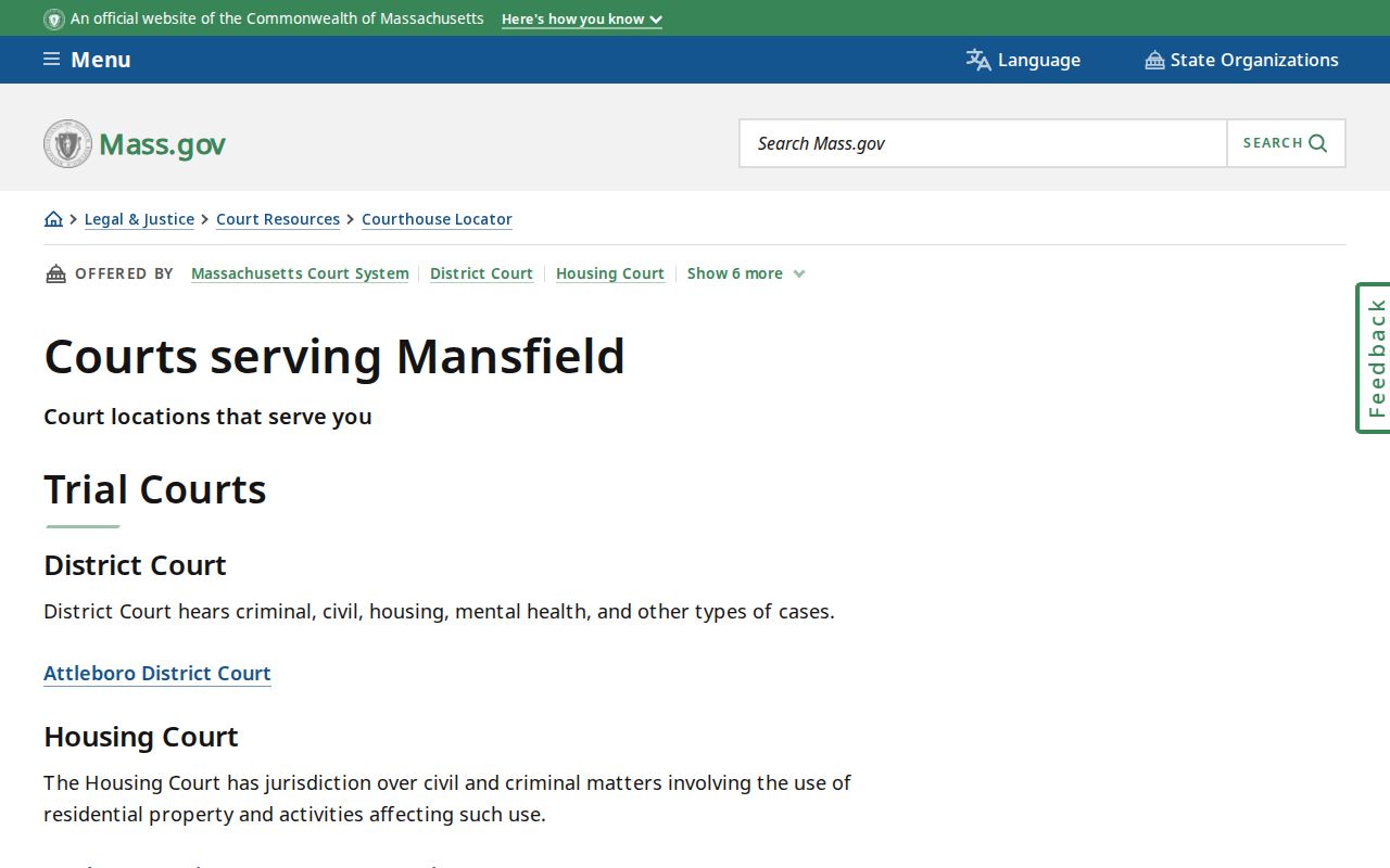 Mansfield residents directory court-service information